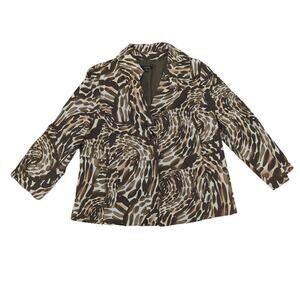 EUC Rafaella Cheetah Swirl Jacket Cotton Blend Womens XL